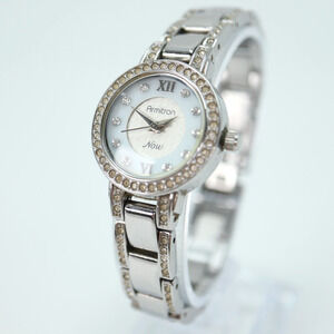 Armitron Now Womens Silver Tone Watch 24mm Jewel Bezel and Bracelet Working